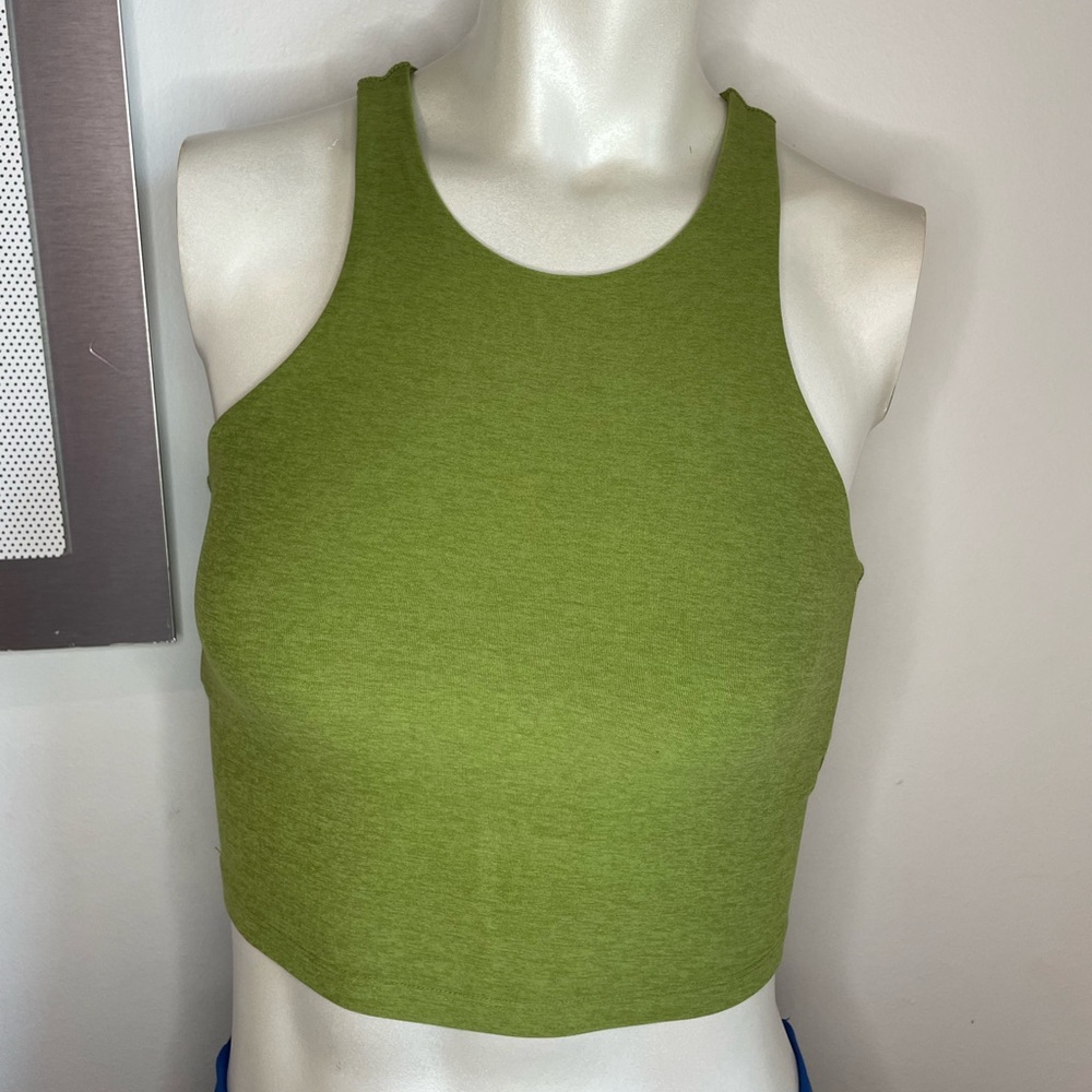 Beyond Yoga Spacedye Refocus Cropped Tank - Fern Green Heather Size XS